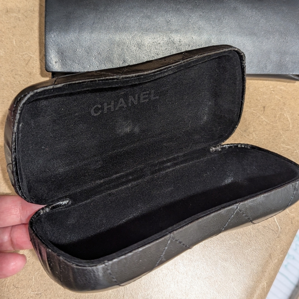 CHANEL & SAINT LAURENT Sunglass Cases 2  Lot Quilted CC Bundle